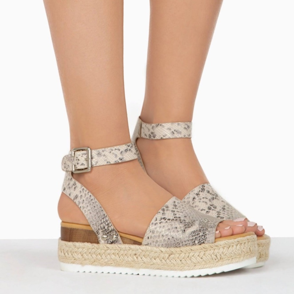 Snakeskin platform sandals